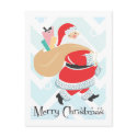 Retro Santa Holiday Postcard postcard