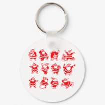 Retro Santas keychains by grnidlady Retro Santas keychains