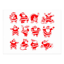 Retro Santas Post Cards