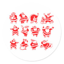 Retro Santas stickers