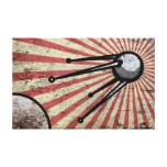 Retro satellite stretched canvas print