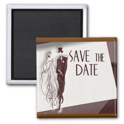 Retro Save The Date Refrigerator Magnets