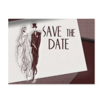 Retro Save the date postcards