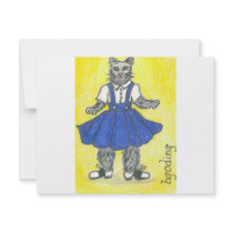 Retro school girl invitations