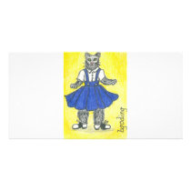 Retro school girl photo cards by Flags1 Retro school girl photo cards