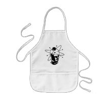 Retro Sci-Fi Robot Head - Black & White Aprons