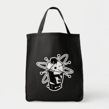 Retro Sci-Fi Robot Head - Black & White Bag