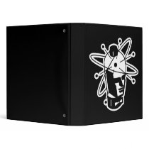Retro Sci-Fi Robot Head - Black & White 3 Ring Binders