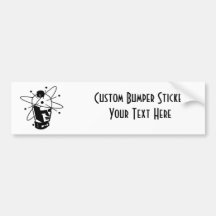 Retro Sci-Fi Robot Head - Black & White Bumper Sticker