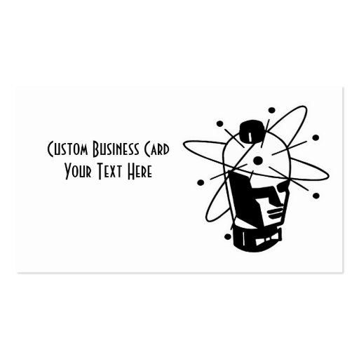 Retro Sci-Fi Robot Head - Black & White Business Cards (front side)