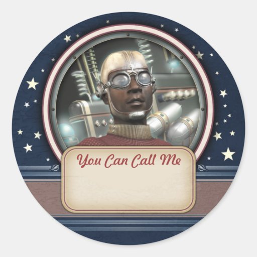Retro Scientist Name Tag Stickers