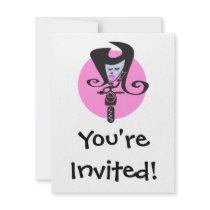 retro scooter biker chic custom invitation