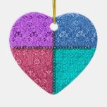 Retro Scrap Patchwork Heart Ornament