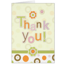 Retro Scrapbook Thank You Baby Girl card