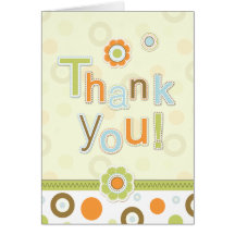 Retro Scrapbook Thank You Baby Shower card