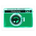 Retro Seafoam Green Camera Photography Business Post Card