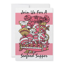 Retro Seafood Invitation by pinkinkart Retro Seafood Invitation