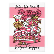 Retro Seafood Invitation