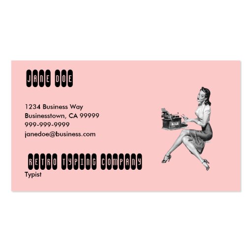 Retro Secretary Business Card Template (front side)