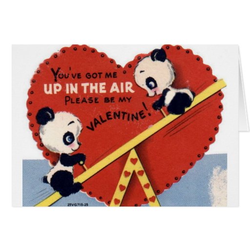 valentines day panda retro see saw panda s day card zazzle valentines day panda retro see saw panda s day card zazzle