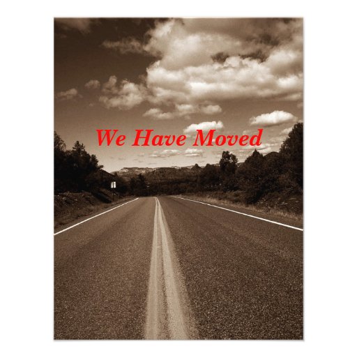 Retro Sepia Highway We've Moved Move Announcement