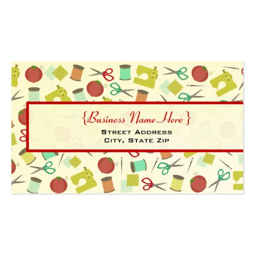 Retro Sewing Themed Business Card