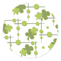 Retro Shamrocks Round Stickers