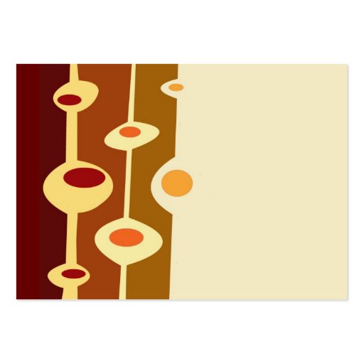 retro shapes brown yellow orange business cards