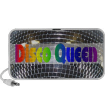 Retro Shiny Silver Disco Queen Disco Ball Travel Speakers