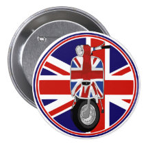 Retro Sixties Scooter with UJ decal Pinback Button