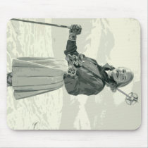 RETRO SKI GIRL SPORT mousepads