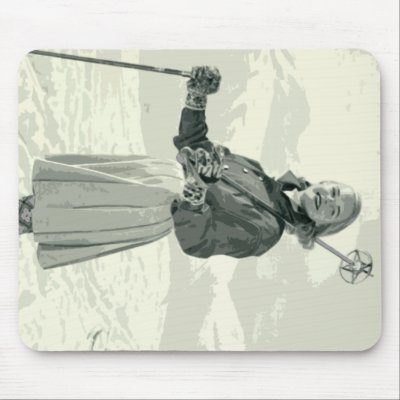 RETRO SKI GIRL SPORT MOUSE PADS by Sofia_Youshi
