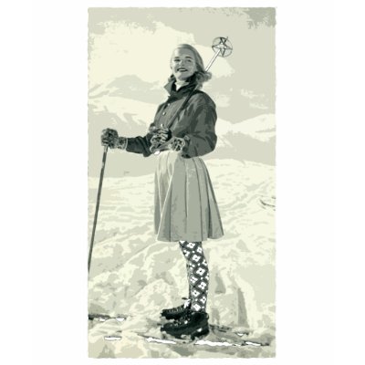 RETRO SKI GIRL SPORT TSHIRT by Sofia_Youshi