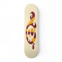 Retro Skull - Cream Skate Board Deck