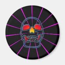 RETRO SKULL FRIDGE MAGNET