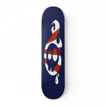 Retro Skull - Navy Skateboard Deck
