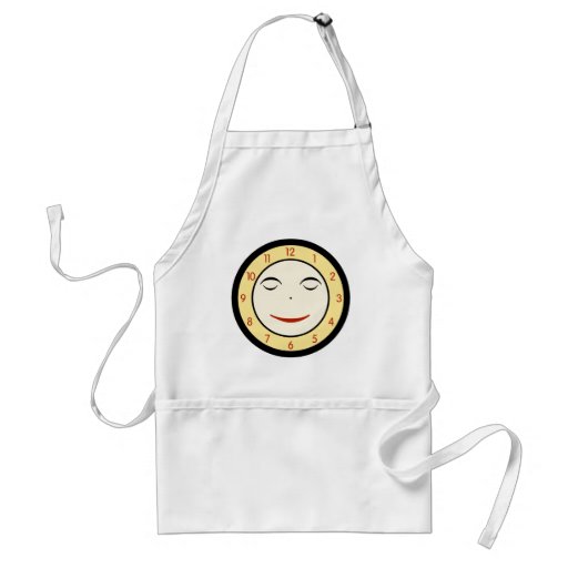 Retro Sleepy Clock Face Apron