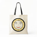 Retro Sleepy Clock Face bags