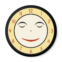Retro Sleepy Clock Face magnets by opheliasart Retro Sleepy Clock Face magnets