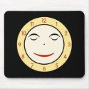 Retro Sleepy Clock Face mousepads