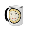 Retro Sleepy Clock Face mugs