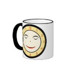 Retro Sleepy Clock Face mugs