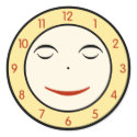 Retro Sleepy Clock Face stickers