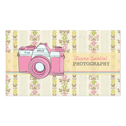 Retro SLR Camera Photography Business Cards (front side)