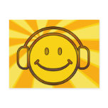 Retro Smiley Headphones Post Cards