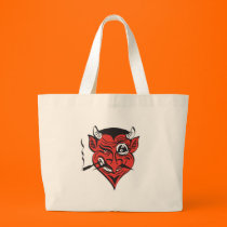 retro smoking devil face bags