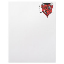 retro smoking devil face letterhead