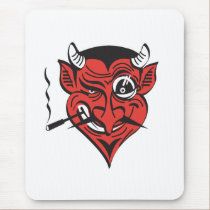 retro smoking devil face mousepads