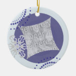Retro Snowflake Christmas Photo Ornament