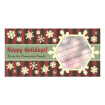 Retro Snowflakes Christmas Photocard Picture Card